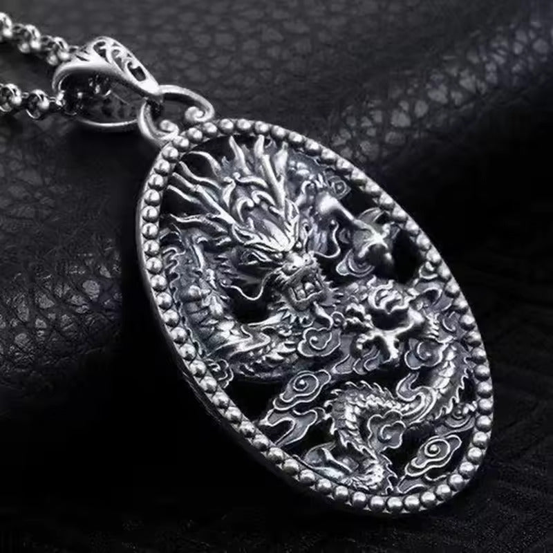 Traditional Dragon Necklace Sterling Silver